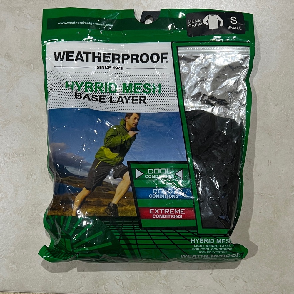 Weatherproof Green and Black Hybrid Mesh Base Layer
